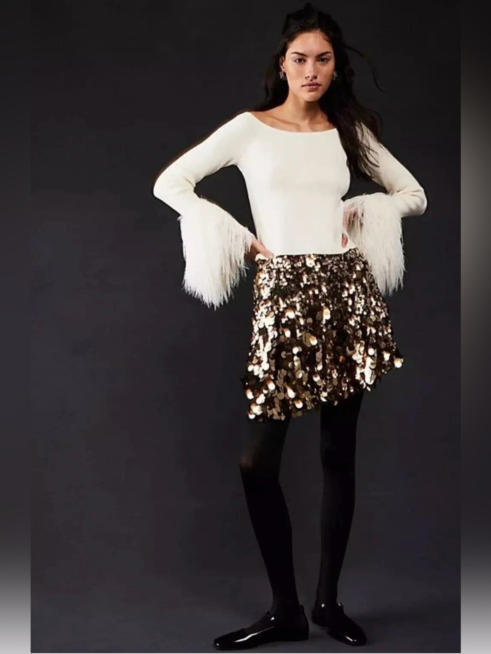 Free People Can't Get Enough Sequin Mini Skirt Size 4